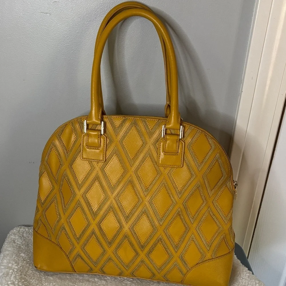 Tory Burch Mustard Diamond Satchel